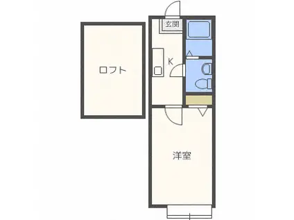 メゾン・ド・パラディソ(1K/2階)の間取り写真