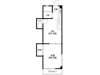 サンフラワー池谷(1DK/1階)の間取り写真