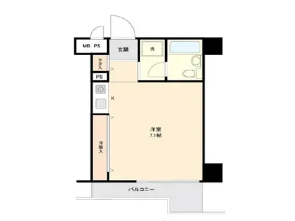 グリーンプラザ堀切(ワンルーム/7階)の間取り写真