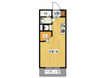 クリンゲル旭(1K/3階)の間取り写真