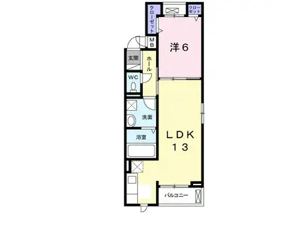 コンフォートアゼリア(1LDK/2階)の間取り写真