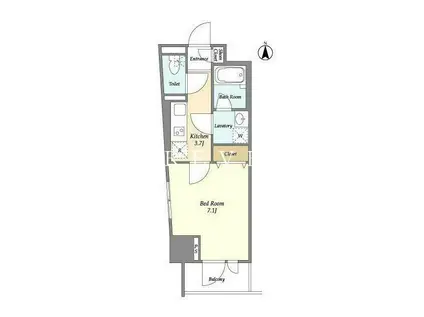 PRIMUS青柳(1K/2階)の間取り写真