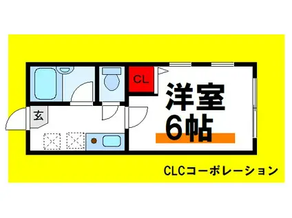 メゾン石神白山(1K/2階)の間取り写真