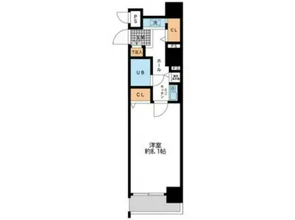 ダイヤモンドタワー鶴見(1K/2階)の間取り写真