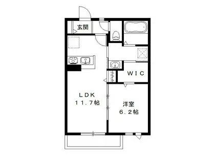 リアン テラス A(1LDK/1階)の間取り写真