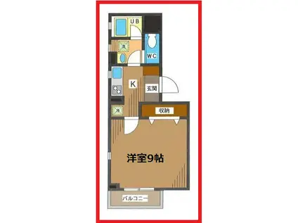 メゾンワイケー(1K/2階)の間取り写真