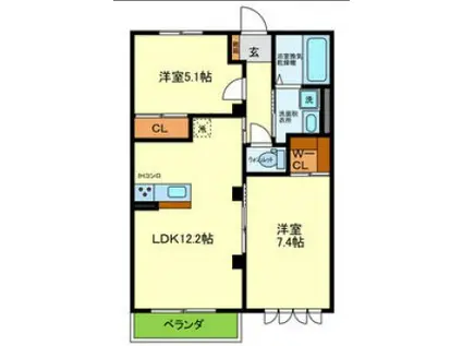 BENIR MAISON OKUBO(2LDK/2階)の間取り写真