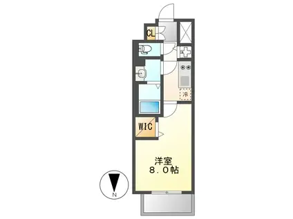 CREST TAPP名古屋山王(1K/2階)の間取り写真