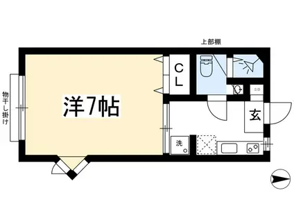 コテージPOLO(1K/2階)の間取り写真