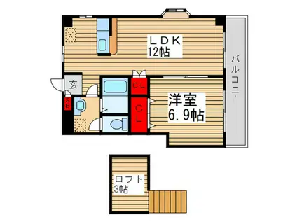 コルナ津田沼(1LDK/2階)の間取り写真
