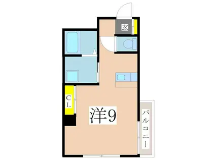 ウェーブビル(ワンルーム/3階)の間取り写真