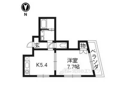 パレセゾン樫(1DK/4階)の間取り写真