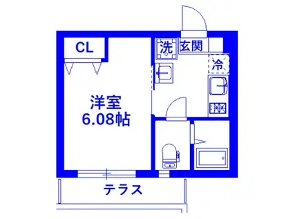 NSGATE大宮B(1K/1階)の間取り写真