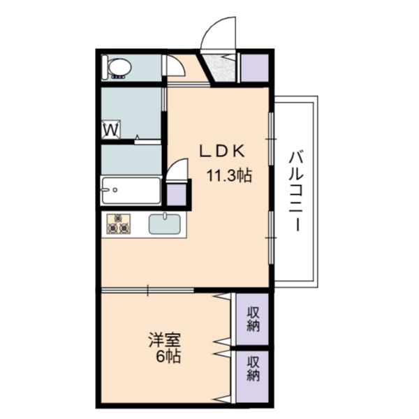 シュヴァル新宿(1LDK/3階)の間取り写真