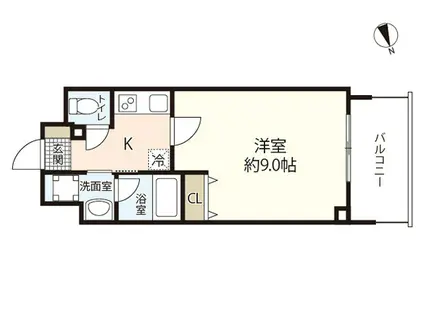 ブリリアンクラス河原町(1K/12階)の間取り写真