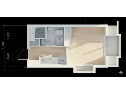 TYビル(1DK/4階)の間取り写真