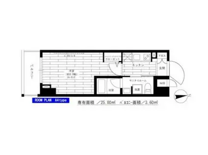 ステージグランデ上野松が谷(1K/8階)の間取り写真