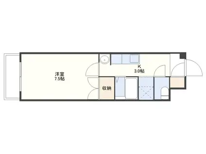 カレントピアザ(1K/4階)の間取り写真