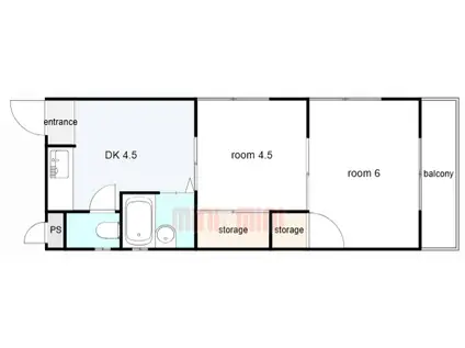 サンハイツ伊丹(2DK/3階)の間取り写真