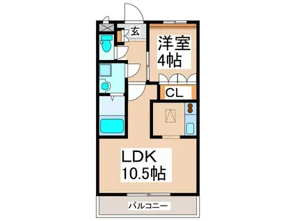 アイメゾン(1LDK/2階)の間取り写真