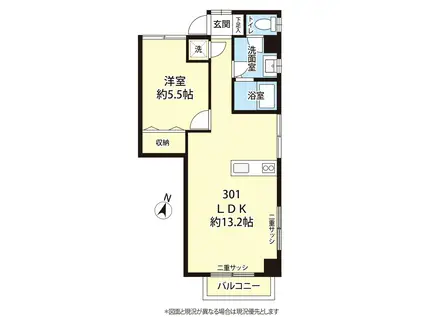 プレシャス(1DK/3階)の間取り写真