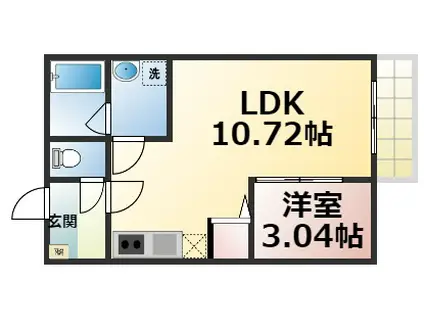 ブルーグレイス緑橋(1LDK/1階)の間取り写真