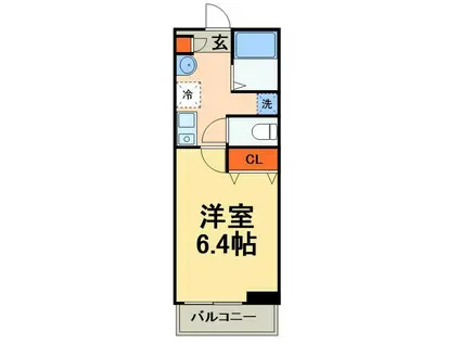 ロチュスルガルデ船橋日大前(1K/2階)の間取り写真