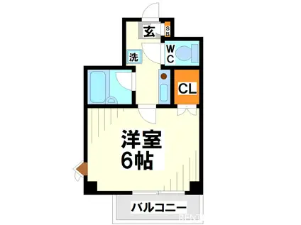 ラスター調布(1K/3階)の間取り写真