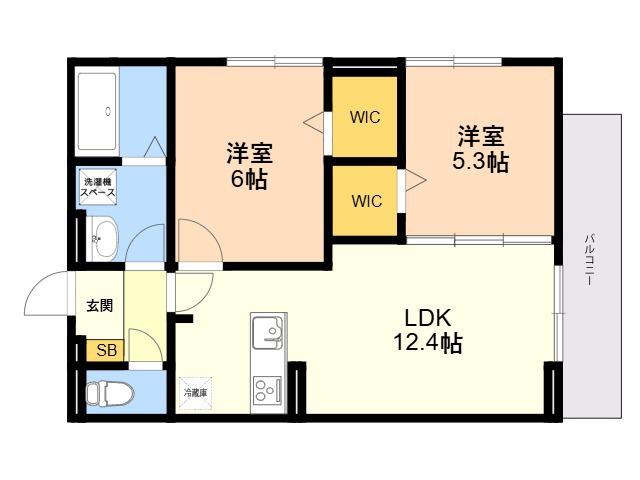 D-ROOM平田台(2LDK/3階)の間取り写真