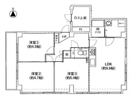 コーピアス扇橋(3LDK/6階)の間取り写真