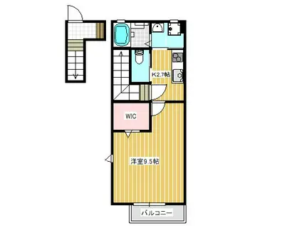 KI・ZU・NA 絆(1K/2階)の間取り写真