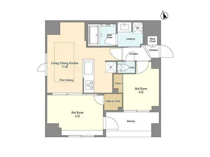 MODIER GINZA イースト(2LDK/8階)の間取り写真