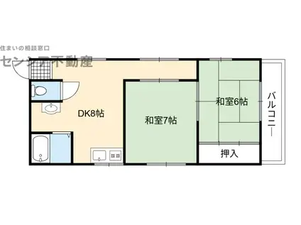 KANDMBUILDING(2DK/3階)の間取り写真