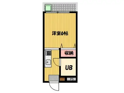 シャトームラシュウI(1K/1階)の間取り写真