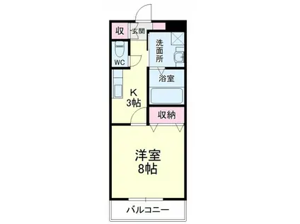 パークスクエア(1K/2階)の間取り写真