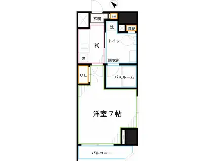 レジディア国立(1K/6階)の間取り写真