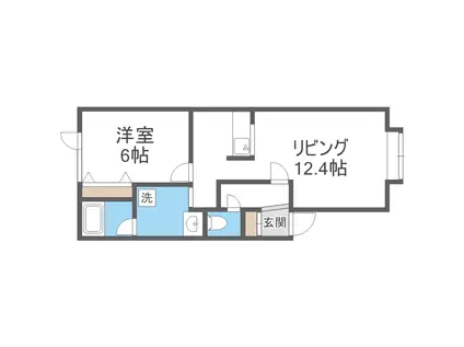 ラコート清田(1LDK/2階)の間取り写真