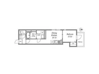 ハーモニーテラス平野西II(1DK/1階)の間取り写真