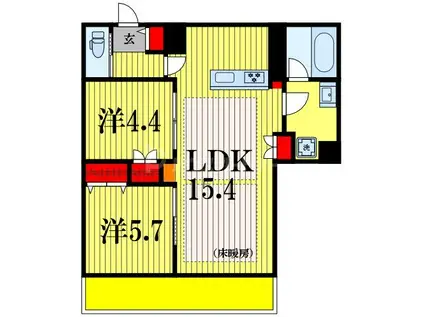 VICTOIRE 南流山(2LDK/6階)の間取り写真
