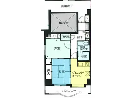 プライムローズ大川前(2DK/8階)の間取り写真