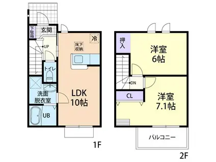 FELICITA(2LDK/1階)の間取り写真