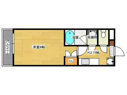 ロアール榎町(1K/6階)の間取り写真