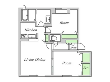 MS SHAMAISON(2LDK/1階)の間取り写真