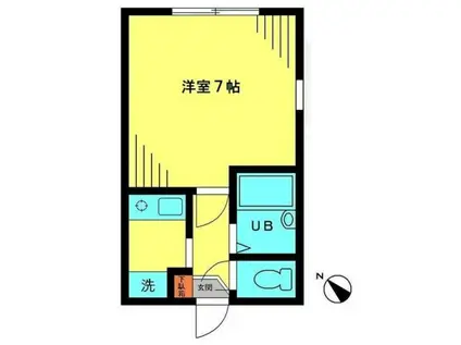 コーポ飯田(1K/1階)の間取り写真