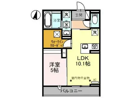 TORISIAキラリ(1LDK/1階)の間取り写真
