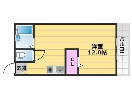 藤原ビル(ワンルーム/2階)の間取り写真