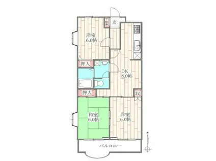 エスパシオ・カメリア(3DK/4階)の間取り写真