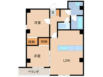 シティメゾン土浦(2LDK/5階)の間取り写真