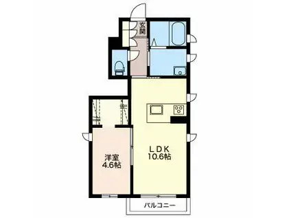 サンハイツ大門(1LDK/1階)の間取り写真