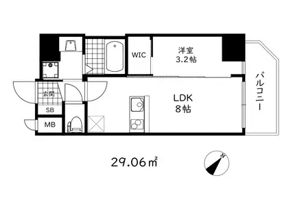 スワンズシティ神戸湊川2(1LDK/14階)の間取り写真
